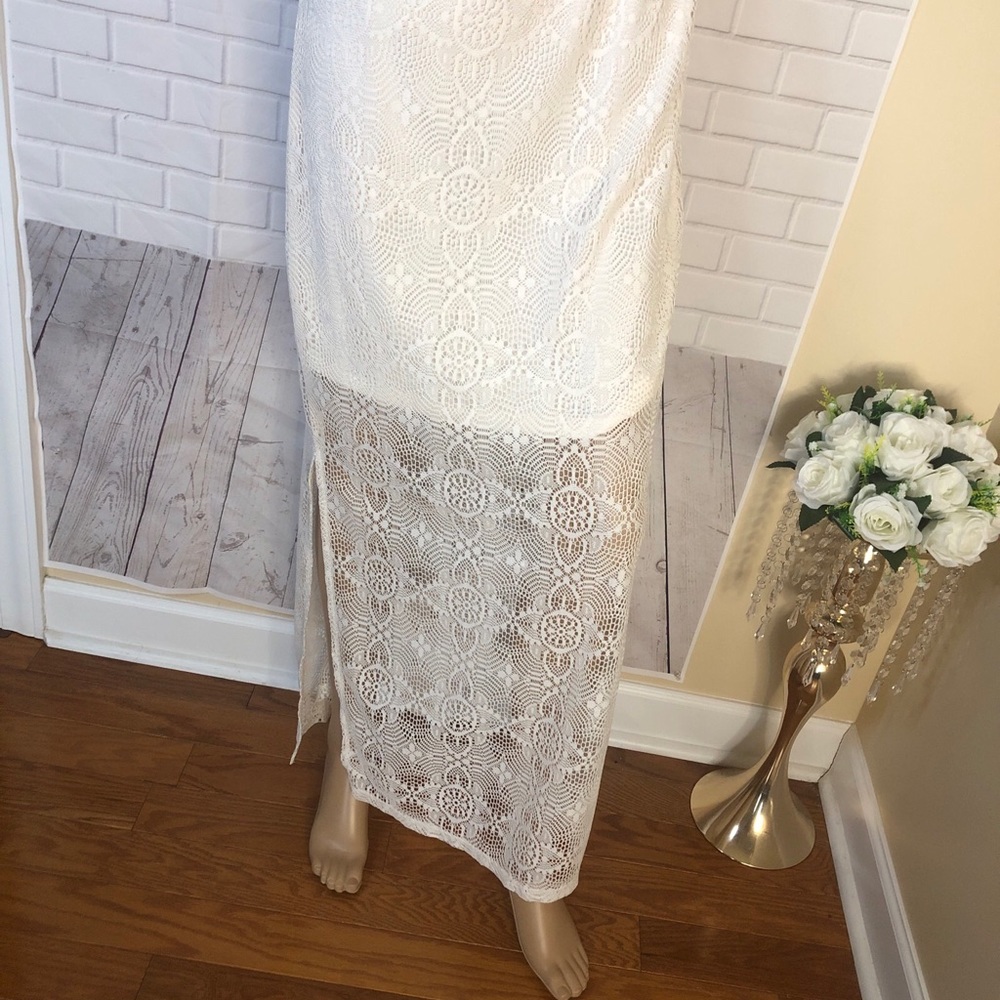 Womens Ivory Lace Bobbie Brooks Flat Front Skirt Size Small NEW Skirt Beach
